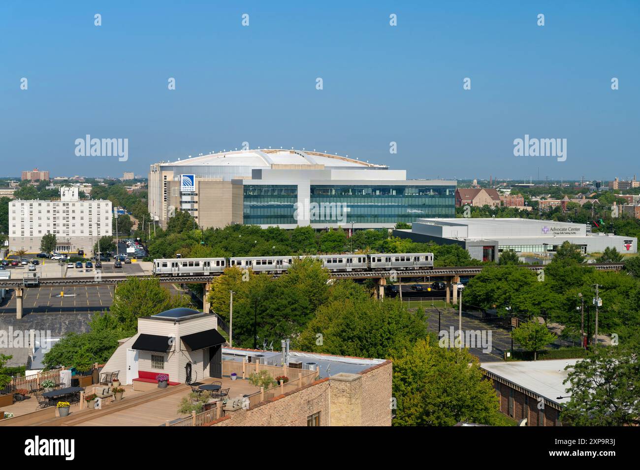 Das Uniter Center in Chicago, Illinois. Austragungsort der Democratic Nation Convention. Stockfoto