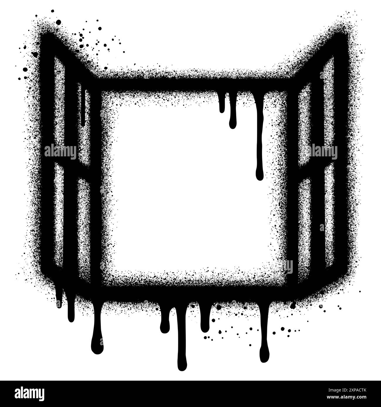 Spray lackiertes Fenster Graffiti isoliert auf weißem Hintergrund gesprüht. Stock Vektor