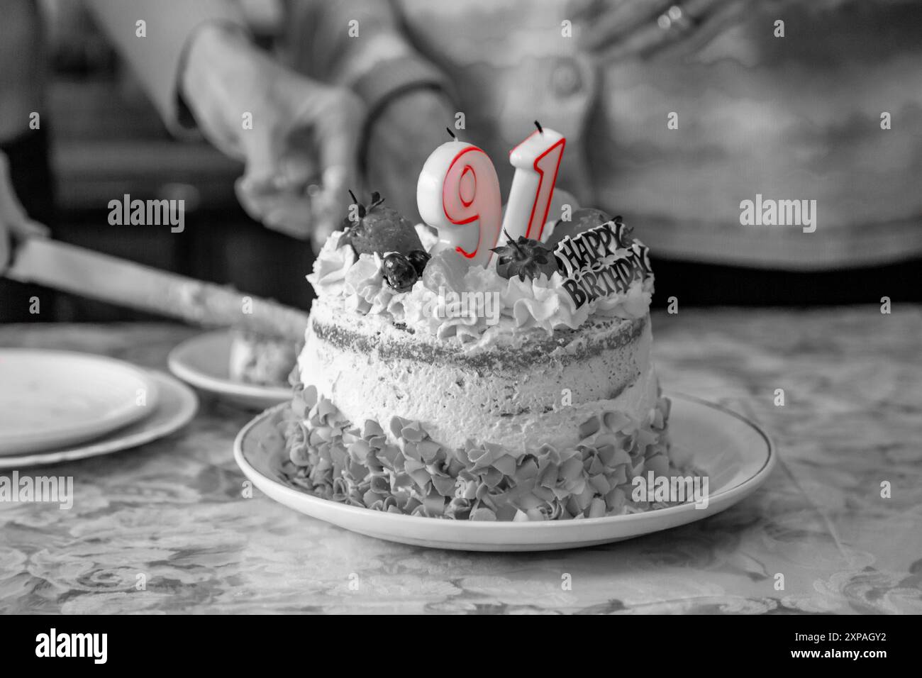 Happy 91th Birthday Cake Stockfoto
