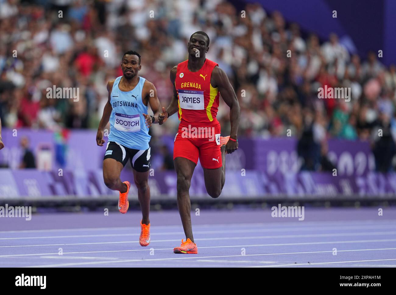 Paris, Frankreich. August 2024. Tritt an Tag 9 während der 400-m-Runde 1 für Herren an. Quelle: Ulrik Pedersen/Alamy Live News Stockfoto