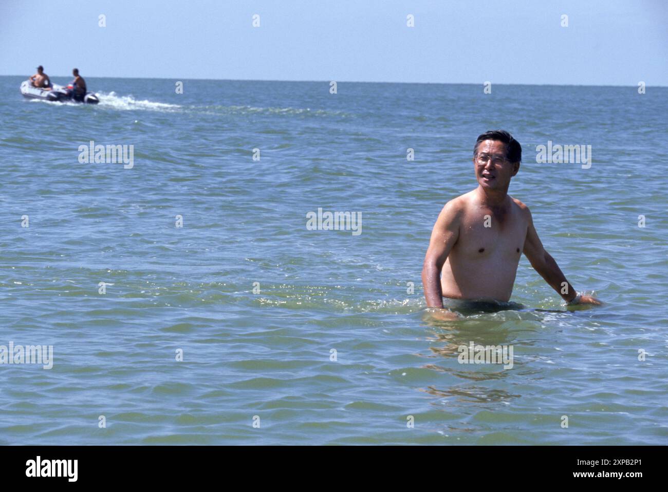 Der Peruanische Präsident Alberto Fujimori. Stockfoto