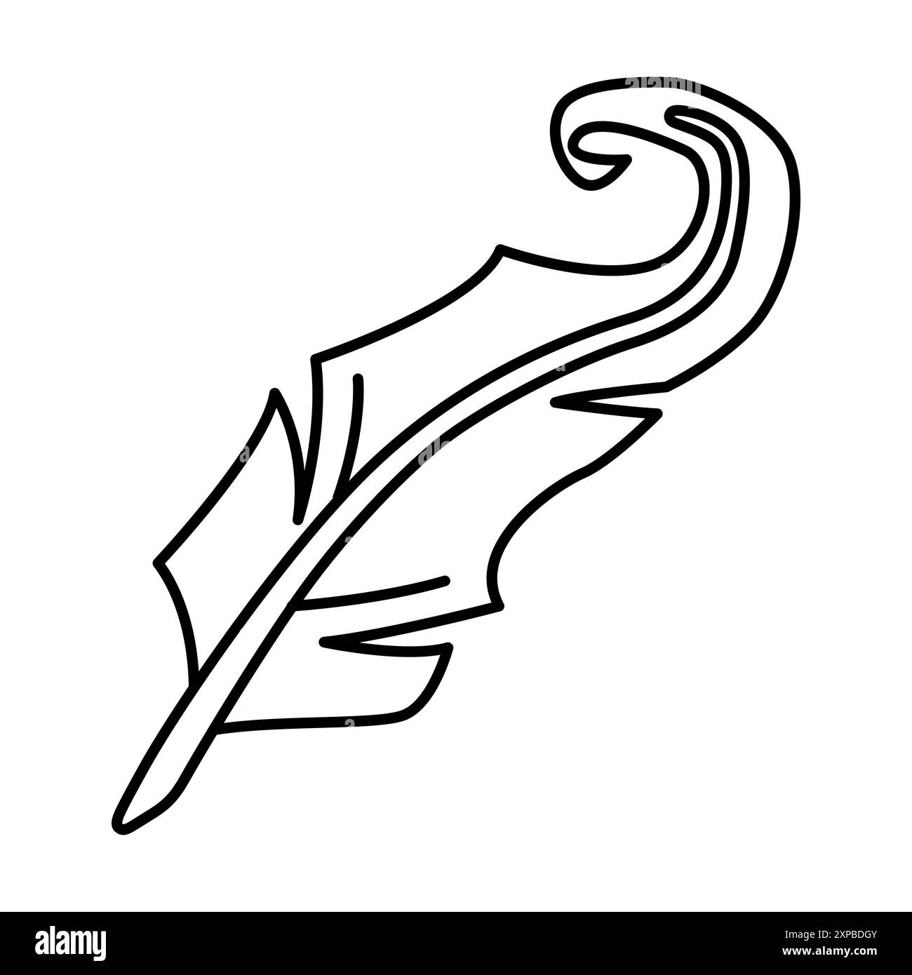 Illustration der magischen Feder. Hexerei-Alchemie-geheimnisvolles Element. Stock Vektor