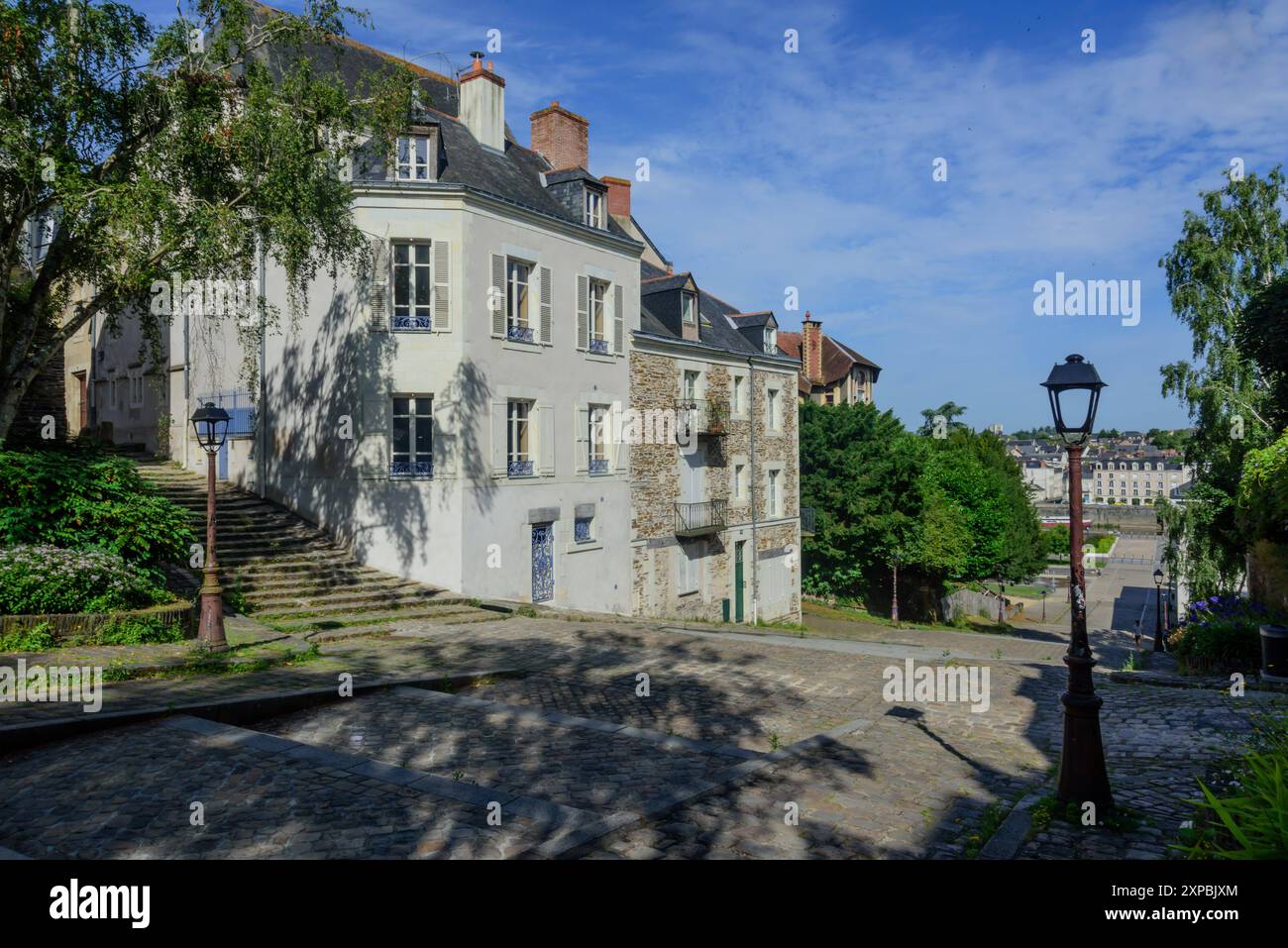 Angers, historisches Zentrum, MontÃ e Saint-Maurice // Angers, historisches Zentrum, Saint-Maurice Treppe *** Angers, historisches Zentrum, MontÃ e Saint Maurice Stockfoto