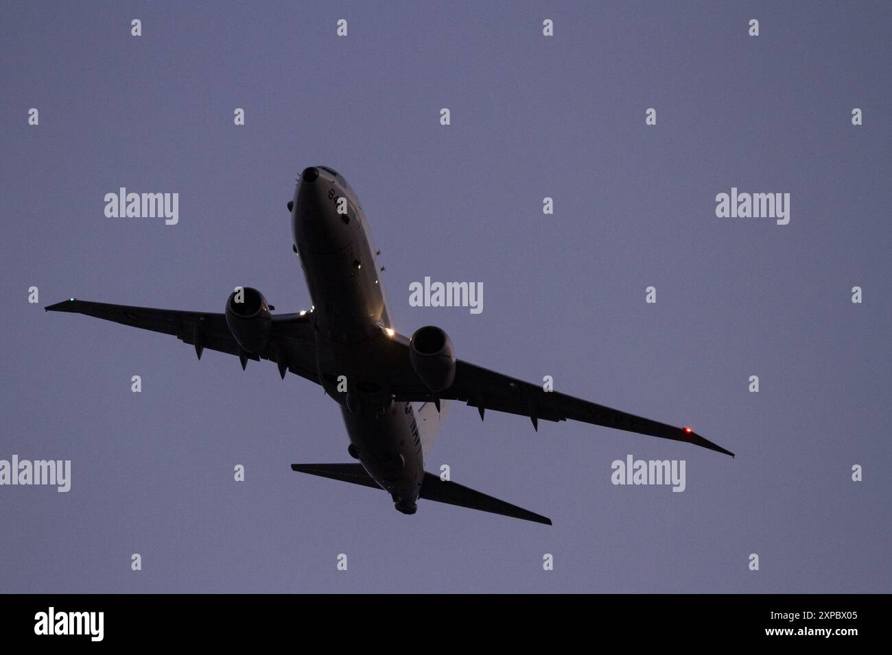 Eine Boeing P8A Poseidon mit der United States Navy Patrol Squadron 45 (VP-45 Pelicans), die in der Nähe der NAF Atsugi flog. (Foto: Damon Coulter / SOPA Images/SIPA USA) Stockfoto