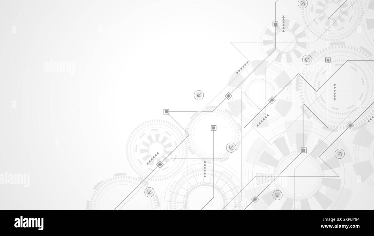 Digitale abstrakte technische Hintergrundcodierung. Technologie elektronische Mainboard-Textur. Engineering- und Kommunikationskonzept für Header, Web Stock Vektor
