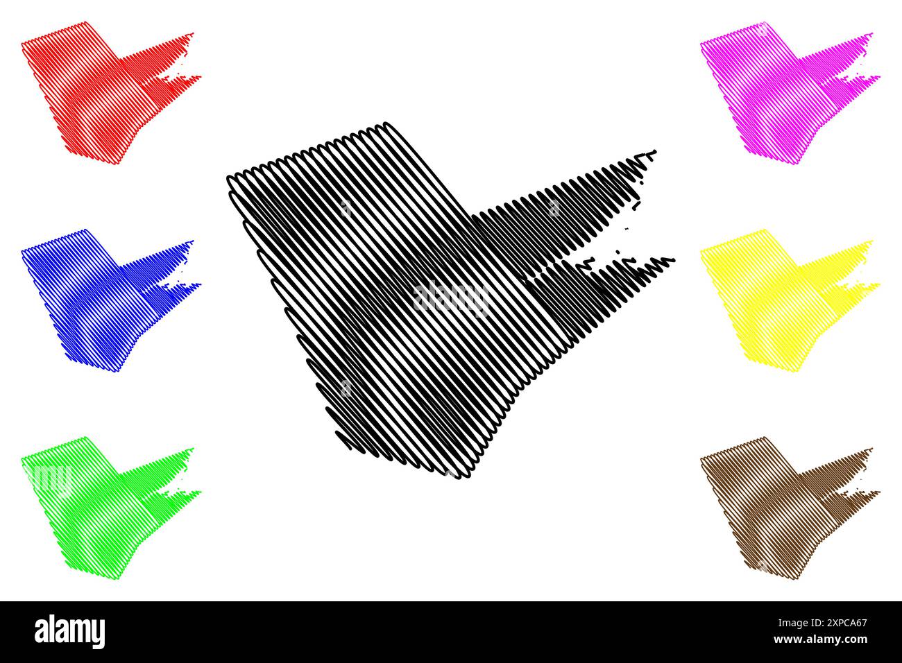 Northumberland County (Kanada, New Brunswick Province, Nordamerika) Karte Vektordarstellung, Scribble Sketch Northumberland Karte Stock Vektor