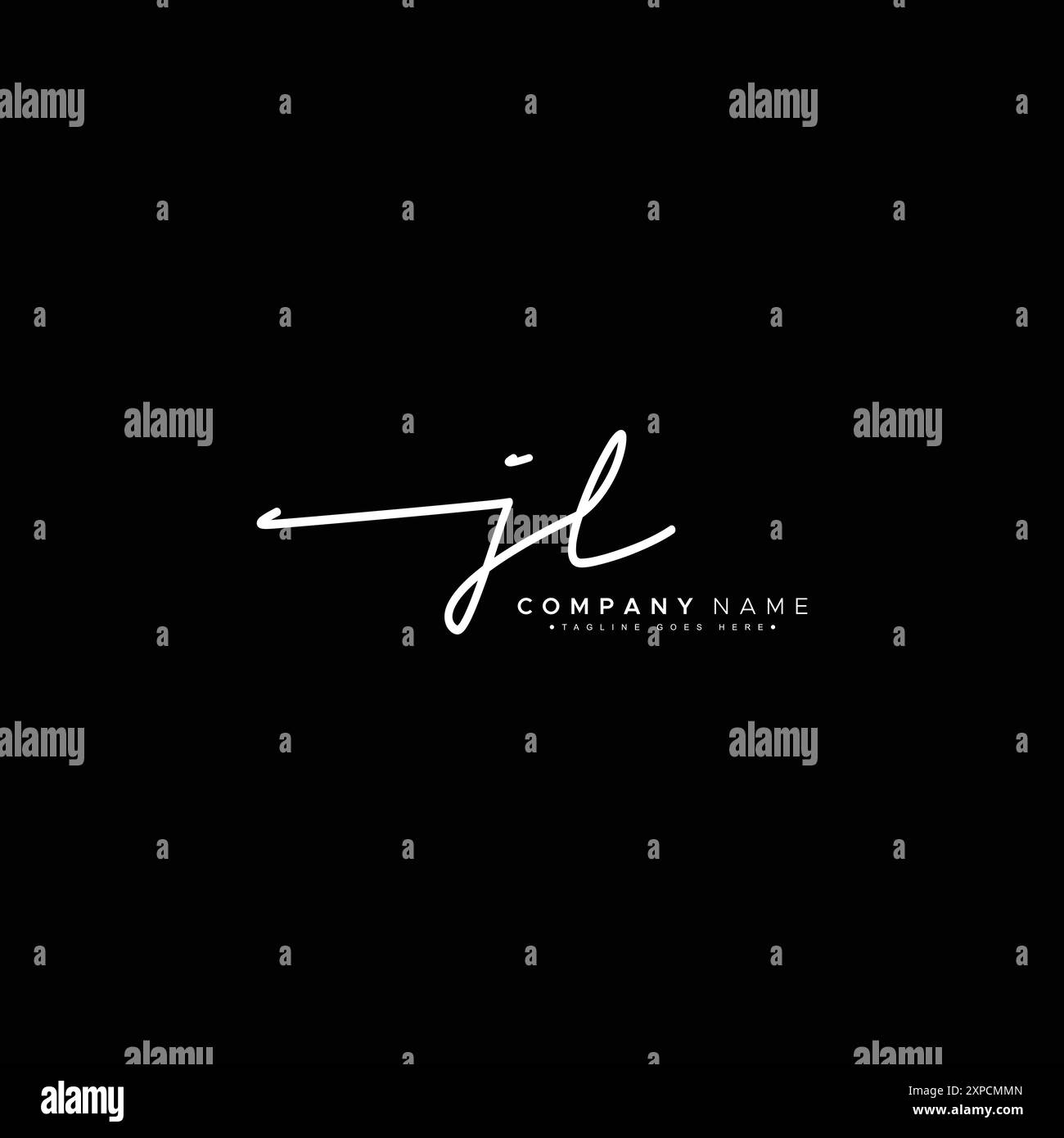 JL Simple Signature Logo - handgeschriebene Vektorvorlage für J und L Logo Stock Vektor