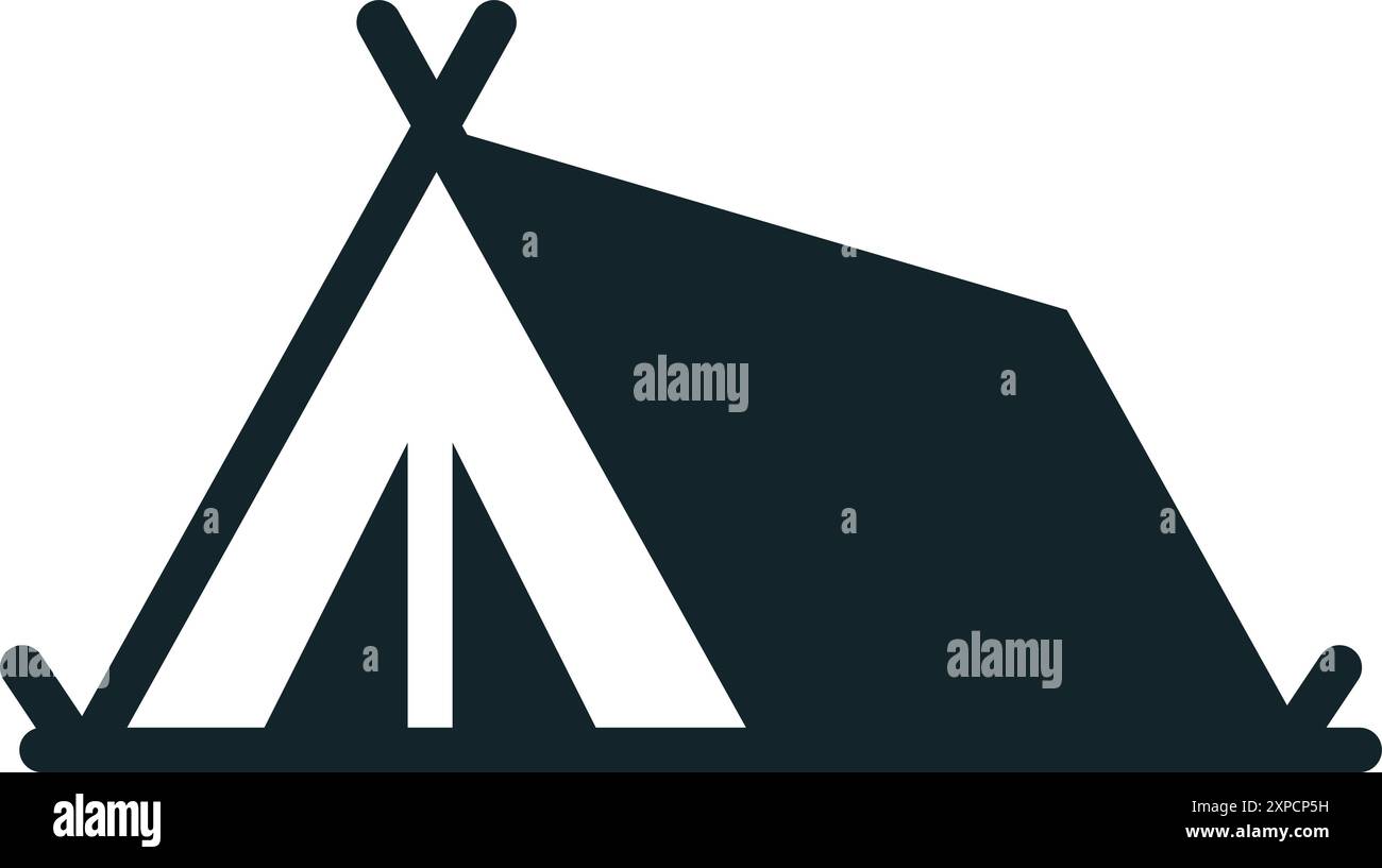 Minimalistisches Zeltsymbol für Outdoor-Abenteuer Stock Vektor