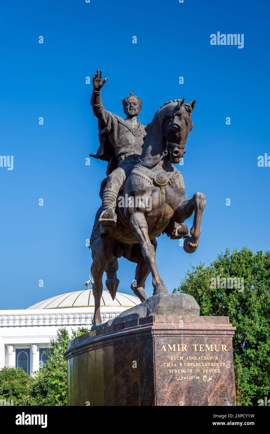 Statue von Amir Timur, Amir Timure Platz, Taschkent, Usbekistan Stockfoto