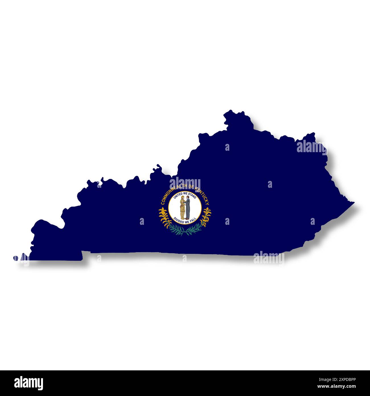 Abbildung Der Kentucky State Flag Karte Stockfoto