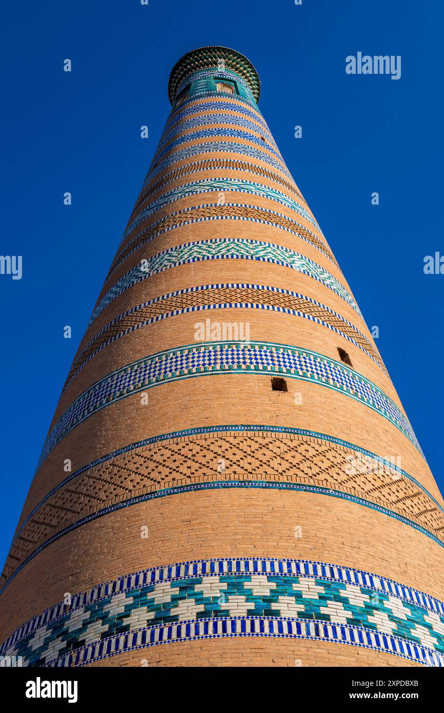 Islom-Hoja Minaret, Chiwa, Usbekistan Stockfoto