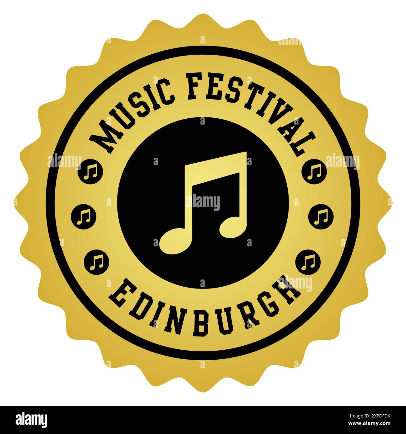 Music Festival Stamp Concept Vektor-Illustration Abstraktes Editierbares Seal Edinburgh Stock Vektor