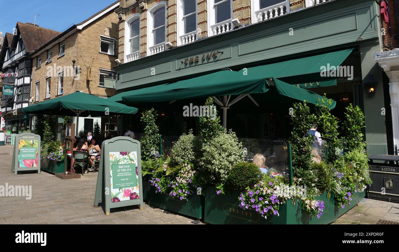 Das Ivy Restaurant in Winchester, Hampshire, Großbritannien. Stockfoto