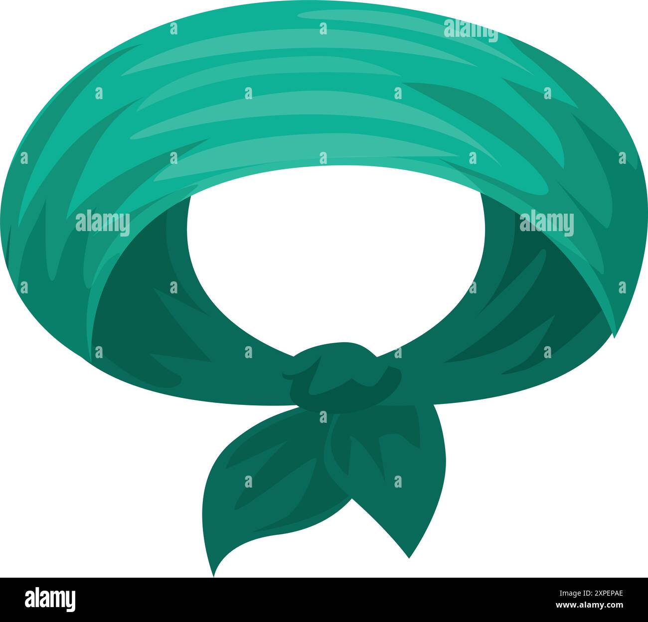 Das grüne Kopftuch ist gefaltet und gebunden und kann auf dem Kopf getragen werden Stock Vektor