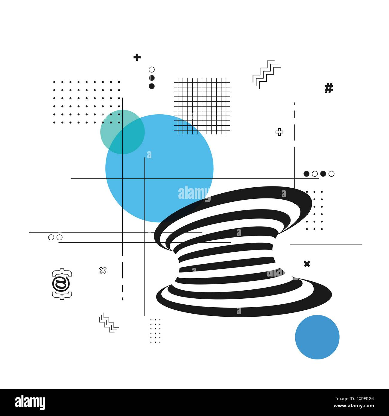 Abstrakter blauer Hintergrund mit schwarzen Linien Stock Vektor