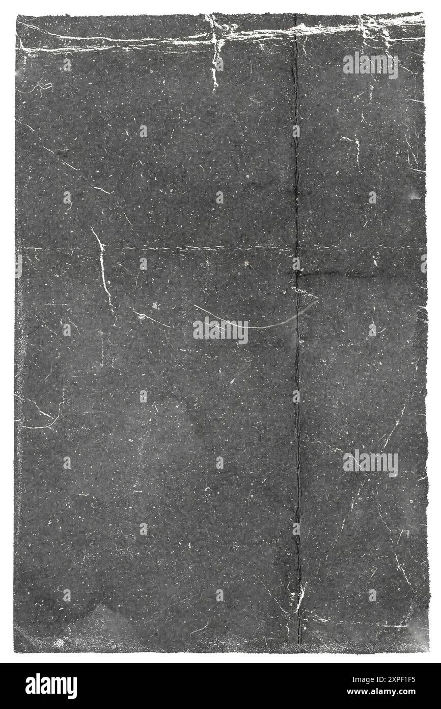 Körnige Grunge-Textur, Schwarzlicht für weißen Papiereffekt, staubig, Rauscheffekte, schmutzige Überlagerungen vermehren sich, leichter Leckfilmeffekt Stockfoto