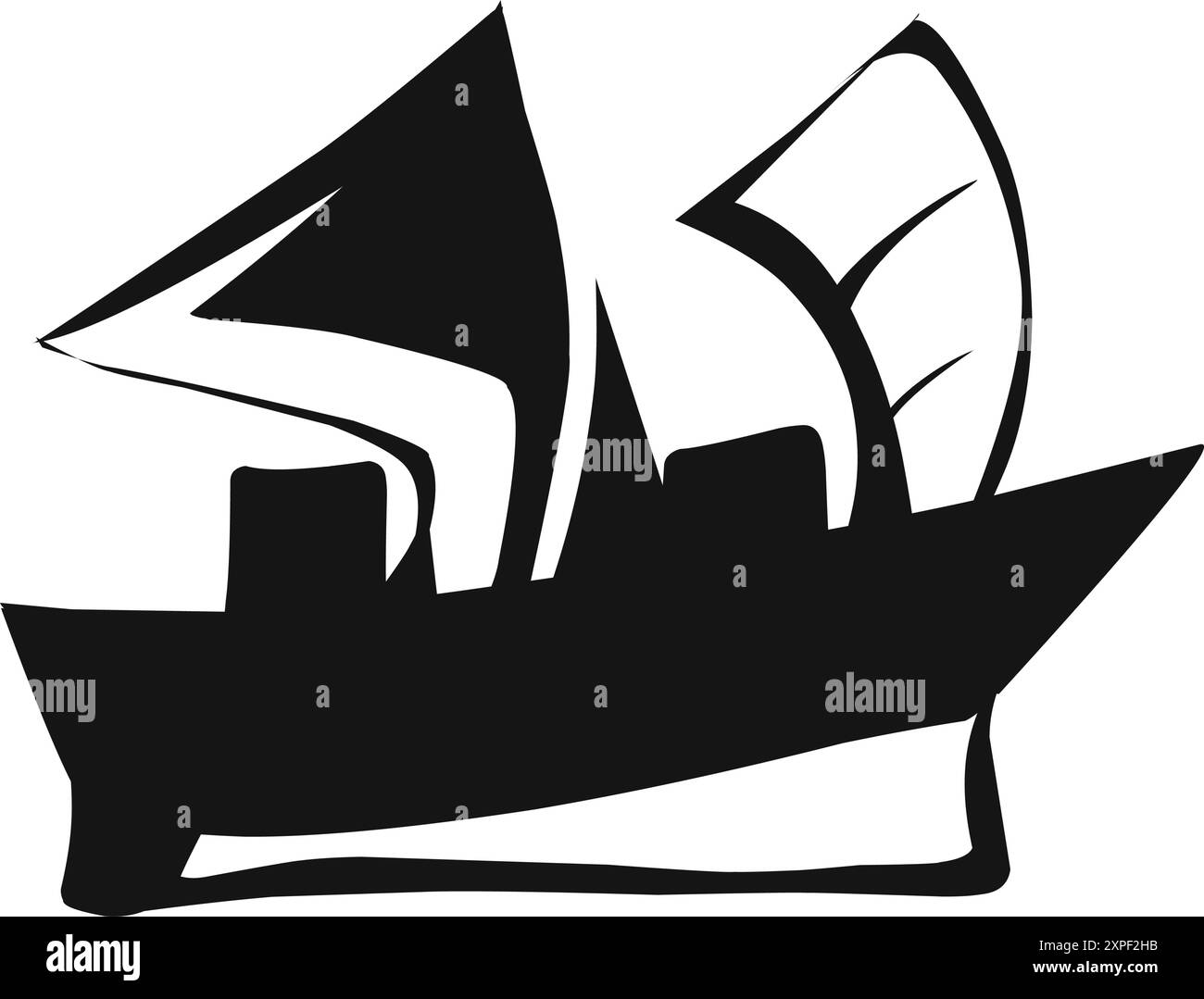 Design-Grafik mit Wassertransport, Symbol für Kreuzfahrtschiffe. Einfaches Design von Bootssymbolen für ui und ux, Website oder mobile Anwendung. Perfekt für Icon, Logo, St. Stock Vektor