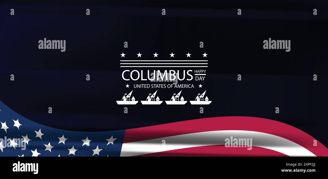 Stolz ist der Amerikaner, der den Columbus-Tag mit Glück ehrt Stock Vektor