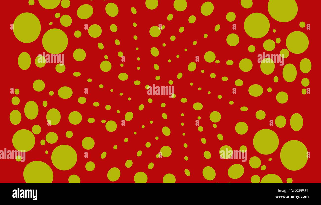 Roter Illustrationshintergrund mit gelben Kreiskugeln. Perfekt für Website-Hintergrund, Poster, Banner, Buchumschläge Stock Vektor
