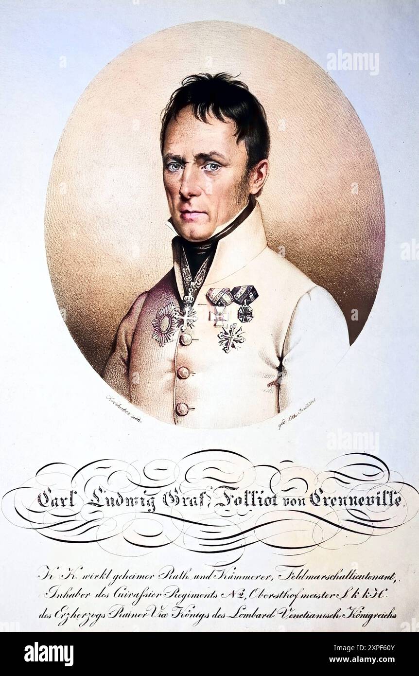 Ludwig Graf Folliot de Crenneville geb. 22. Juni 1813 21. April 1876 war ein österreichischer General der Kavallerie und Brigadier in Mailand, Stockfoto