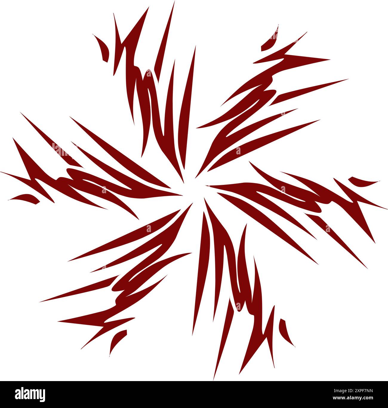 Kastanienbraune Tribal-Illustration. Perfekt für Tattoos, Aufkleber, Ikonen, Logos, Hüte, Hintergrundelemente Stock Vektor