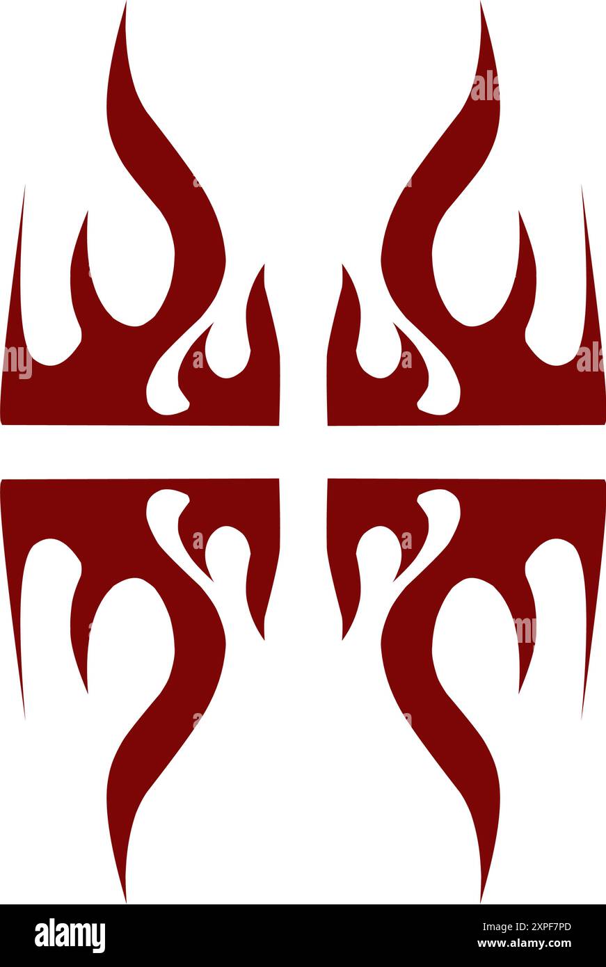 Kastanienbraune Tribal-Illustration. Perfekt für Tattoos, Aufkleber, Ikonen, Logos, Hüte, Hintergrundelemente Stock Vektor