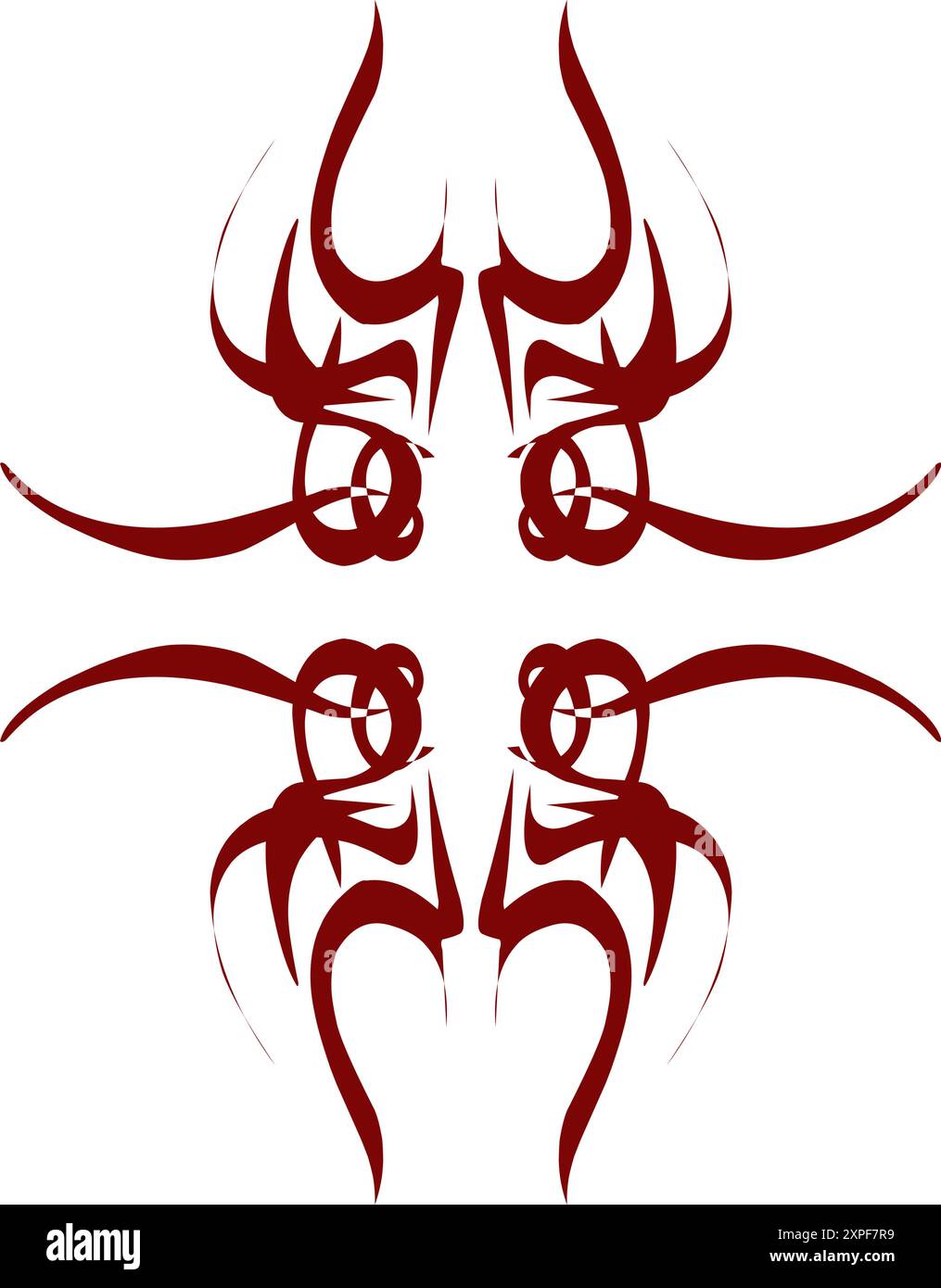 Kastanienbraune Tribal-Illustration. Perfekt für Tattoos, Aufkleber, Ikonen, Logos, Hüte, Hintergrundelemente Stock Vektor