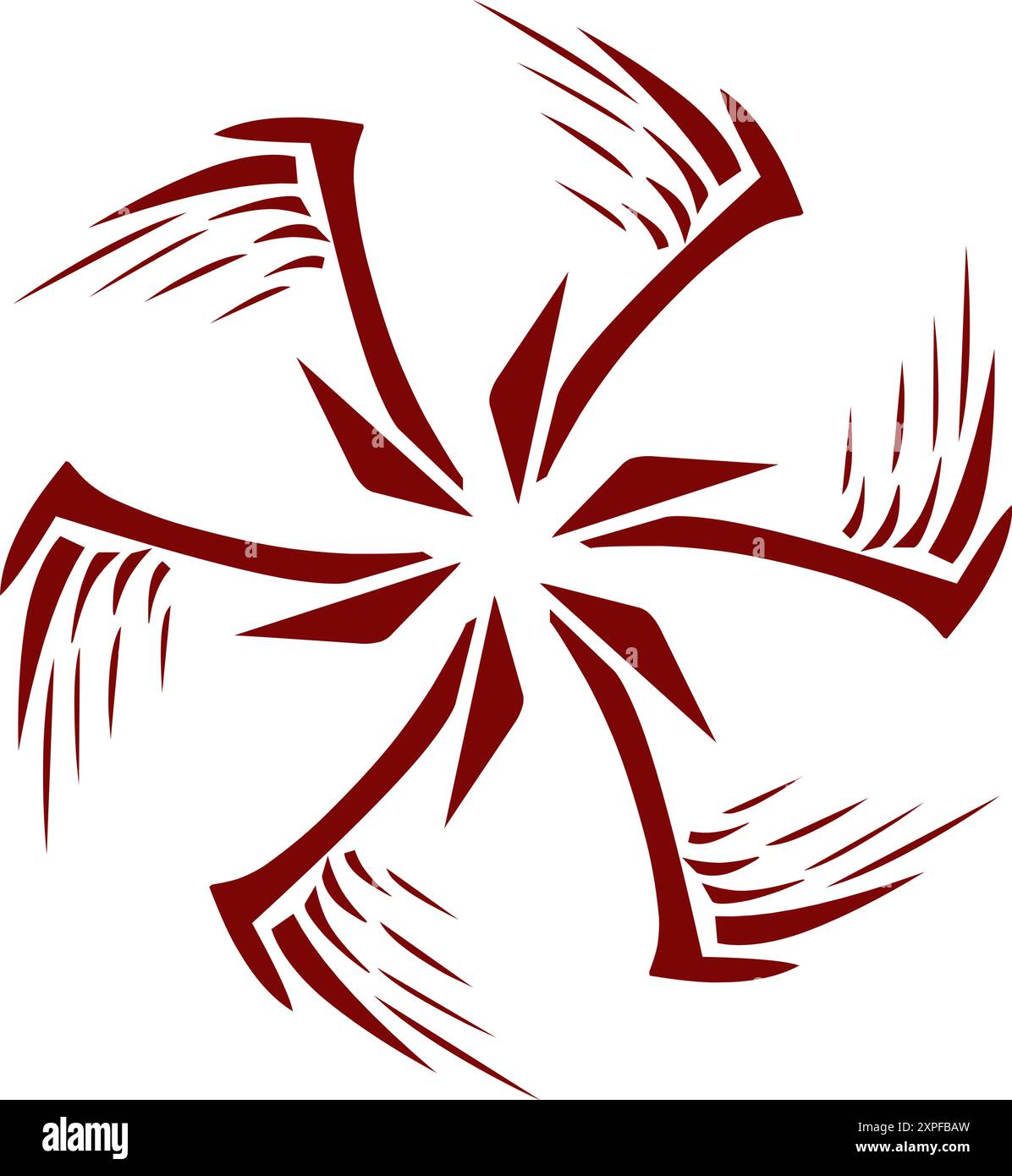 Kastanienbraune Tribal-Illustration. Perfekt für Tattoos, Aufkleber, Ikonen, Logos, Hüte, Hintergrundelemente Stock Vektor