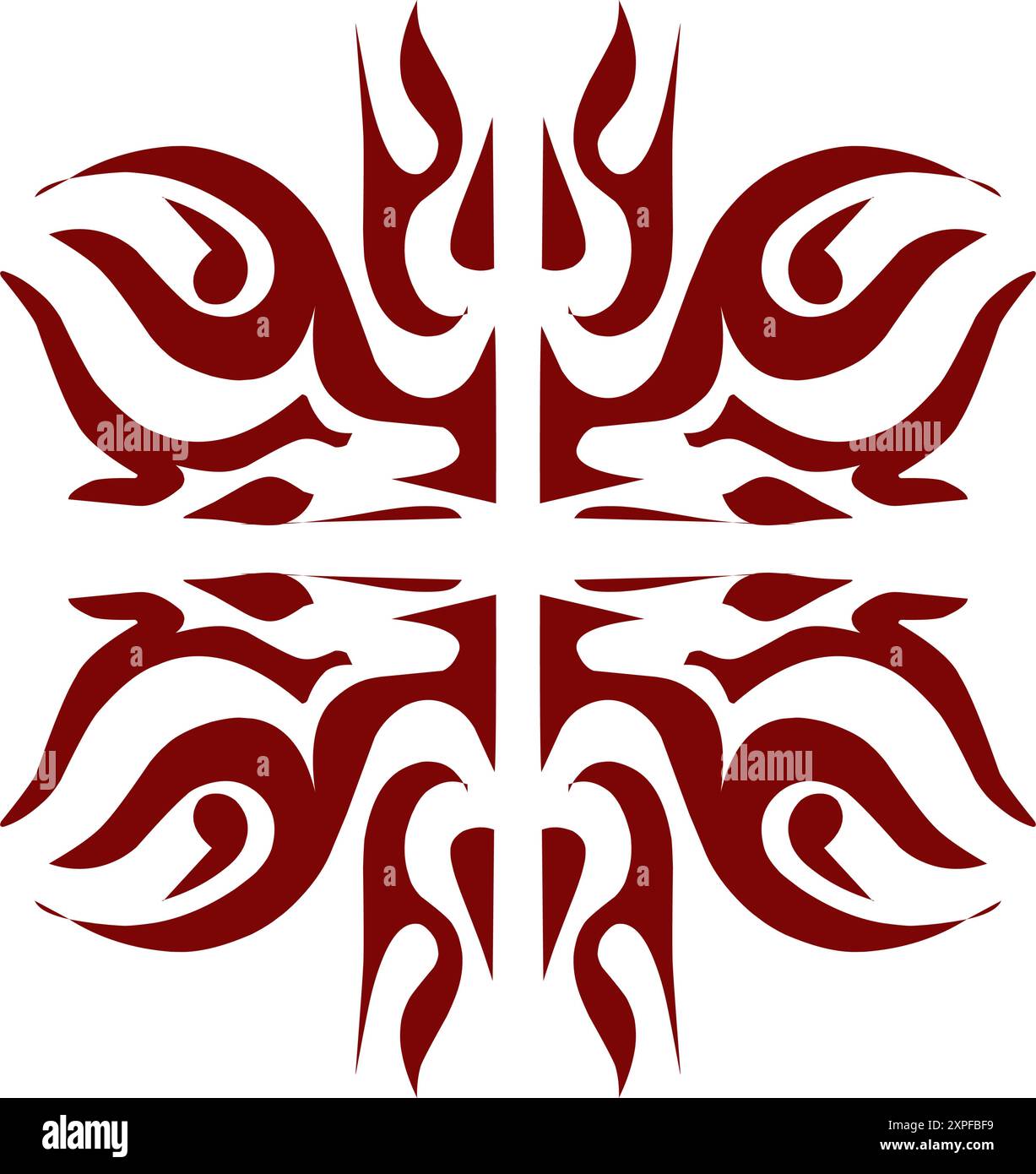 Kastanienbraune Tribal-Illustration. Perfekt für Tattoos, Aufkleber, Ikonen, Logos, Hüte, Hintergrundelemente Stock Vektor