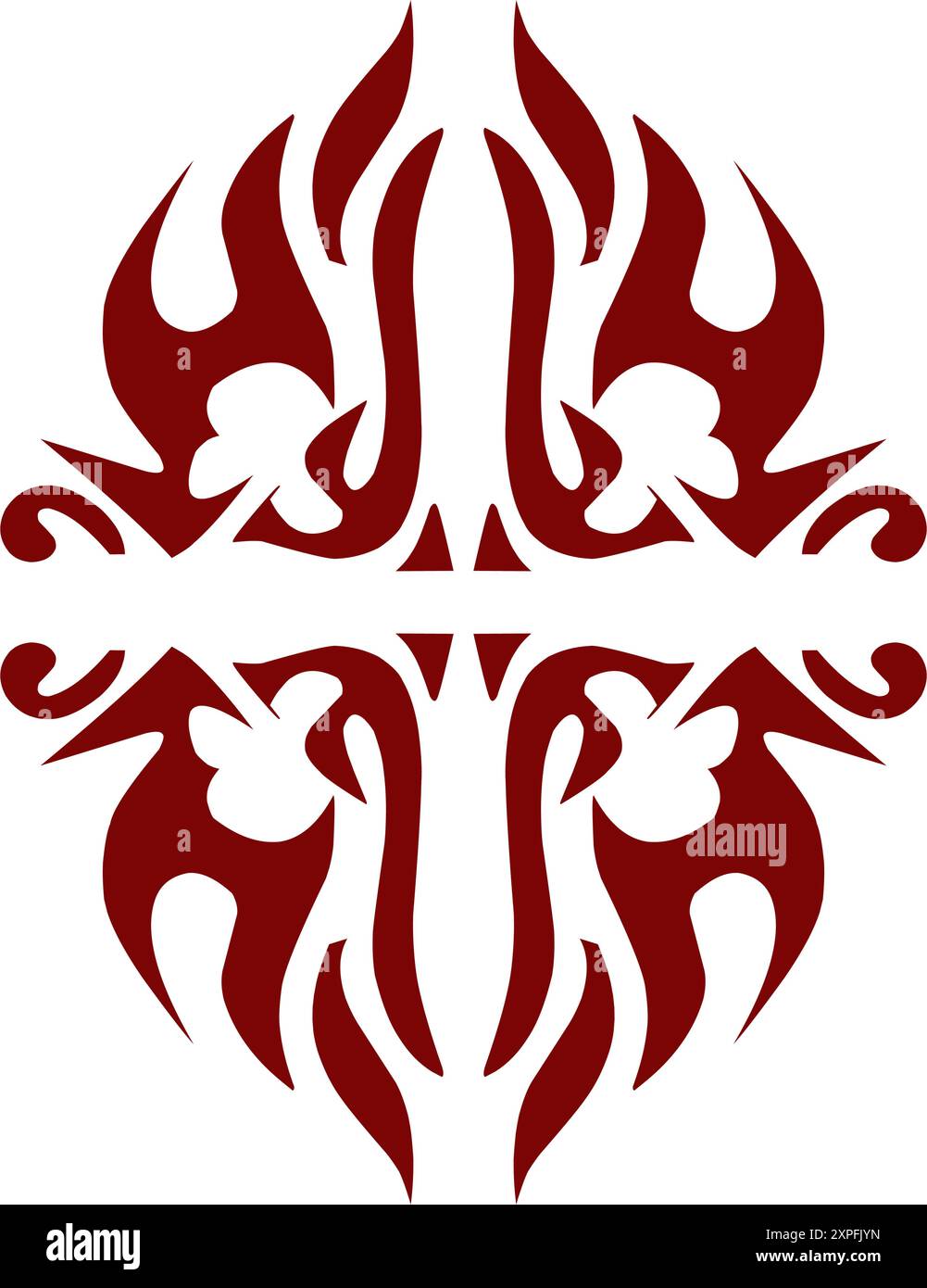 Kastanienbraune Tribal-Illustration. Perfekt für Tattoos, Aufkleber, Ikonen, Logos, Hüte, Hintergrundelemente Stock Vektor