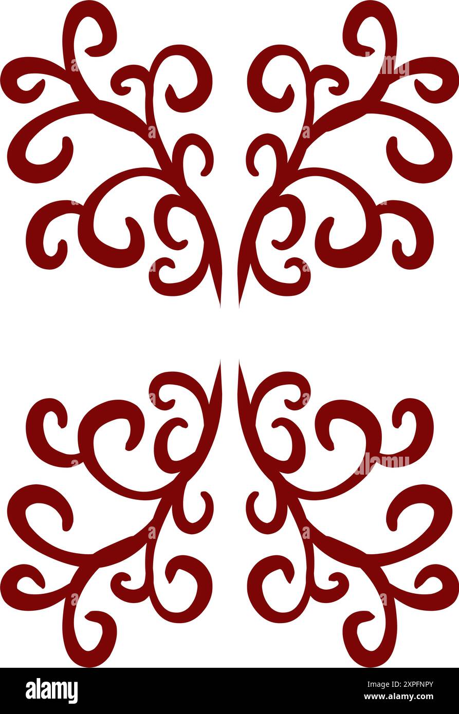 Kastanienbraune Tribal-Illustration. Perfekt für Tattoos, Aufkleber, Ikonen, Logos, Hüte, Hintergrundelemente Stock Vektor