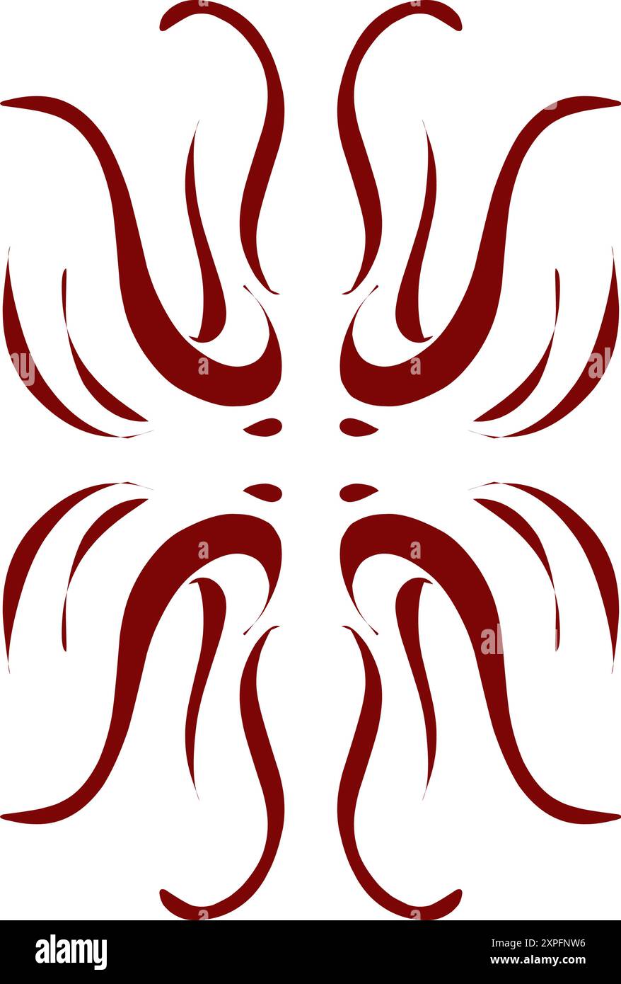 Kastanienbraune Tribal-Illustration. Perfekt für Tattoos, Aufkleber, Ikonen, Logos, Hüte, Hintergrundelemente Stock Vektor