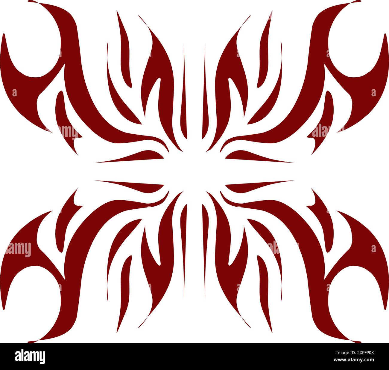 Kastanienbraune Tribal-Illustration. Perfekt für Tattoos, Aufkleber, Ikonen, Logos, Hüte, Hintergrundelemente Stock Vektor