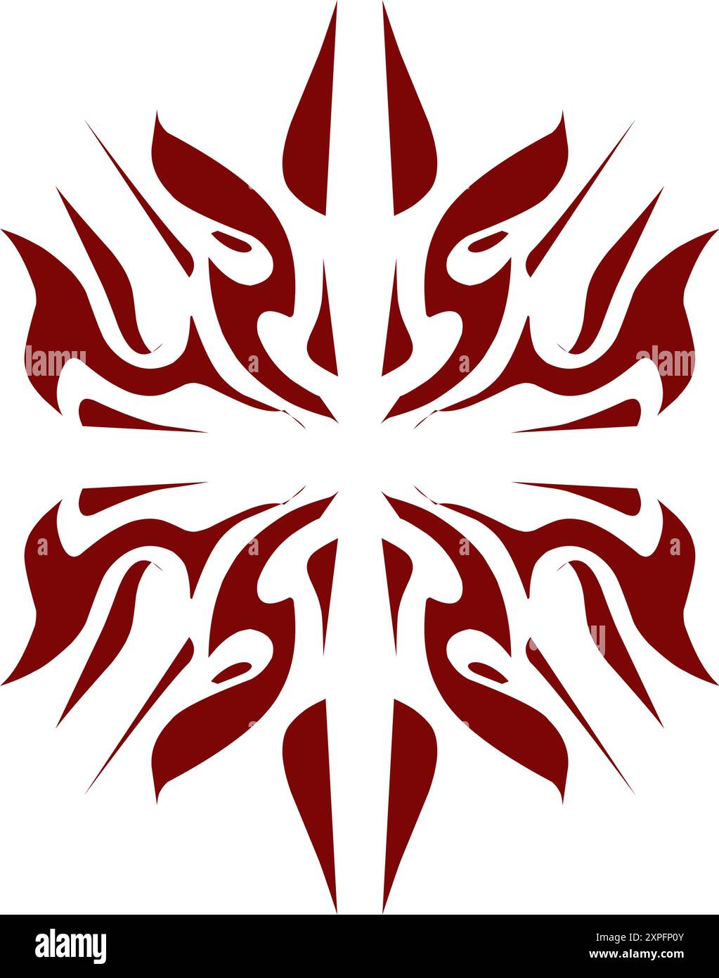 Kastanienbraune Tribal-Illustration. Perfekt für Tattoos, Aufkleber, Ikonen, Logos, Hüte, Hintergrundelemente Stock Vektor