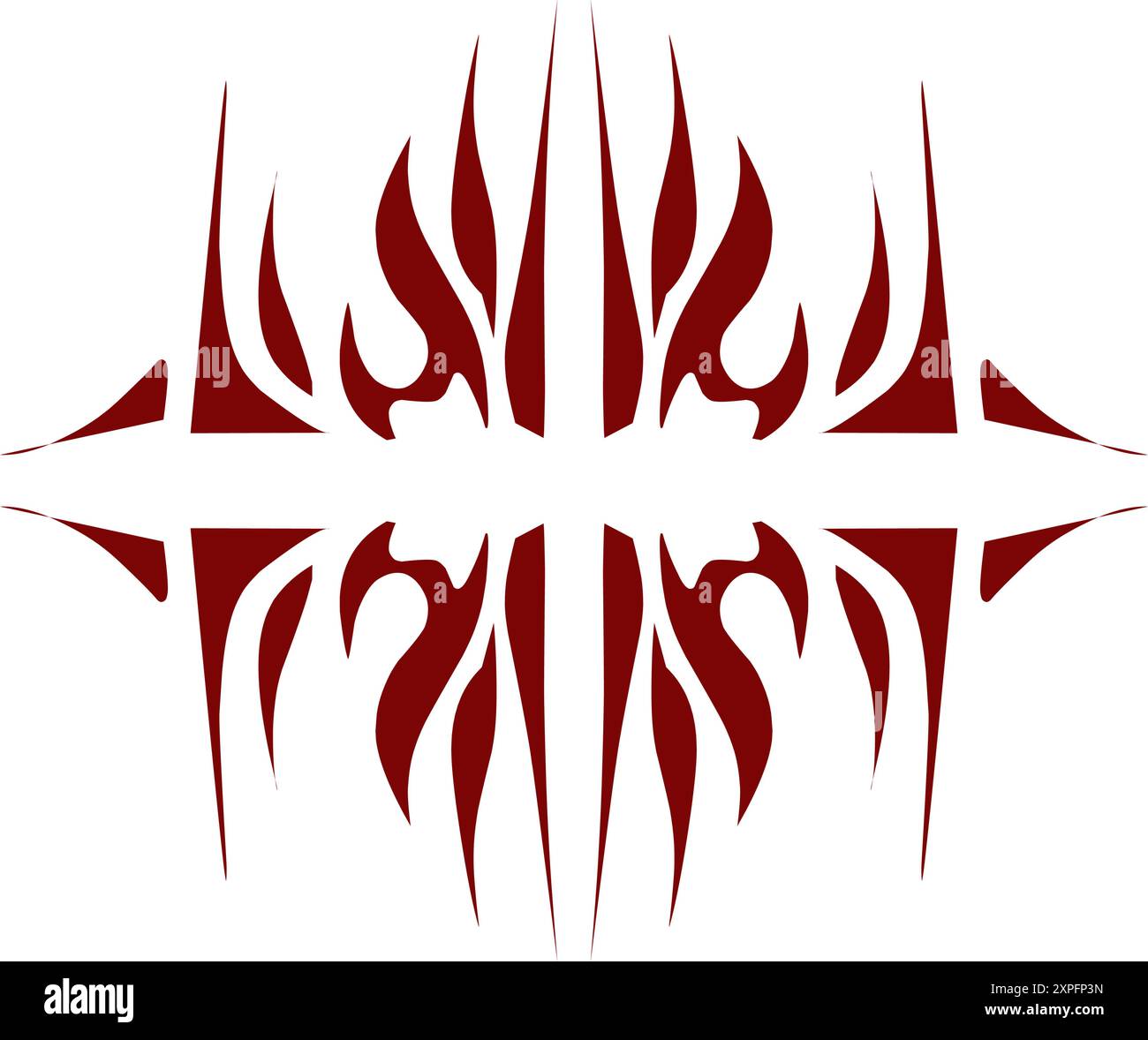 Kastanienbraune Tribal-Illustration. Perfekt für Tattoos, Aufkleber, Ikonen, Logos, Hüte, Hintergrundelemente Stock Vektor