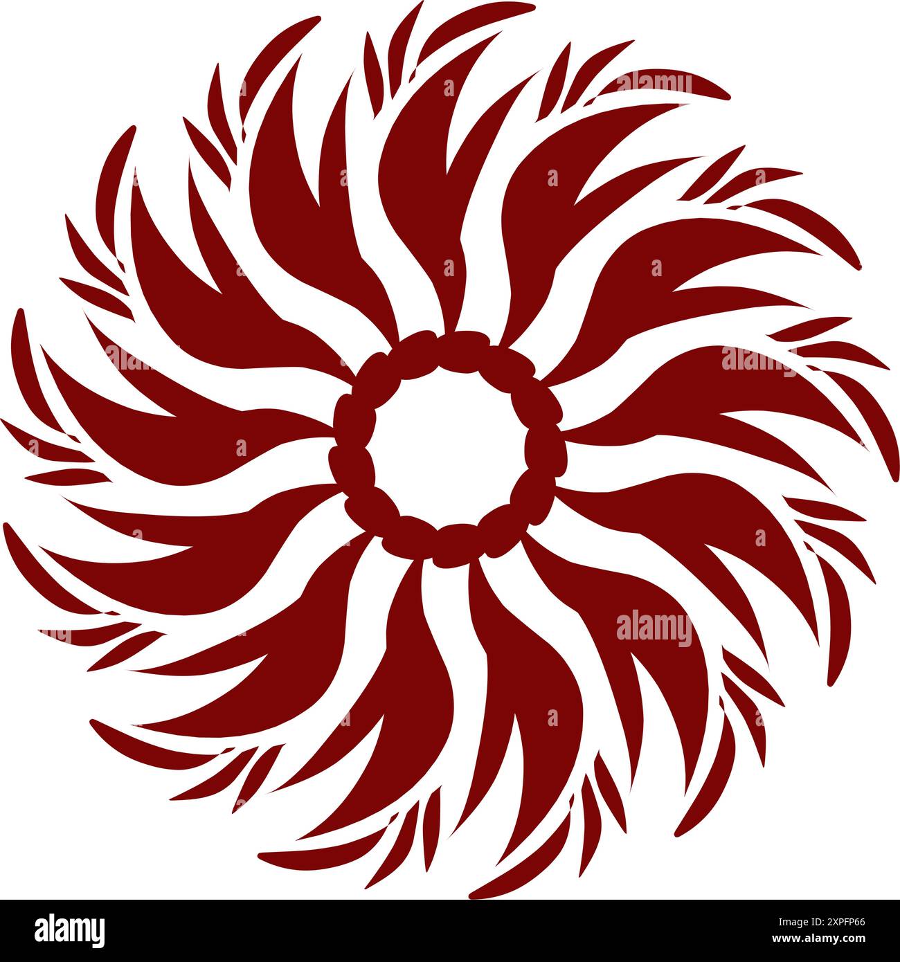 Kastanienbraune Tribal-Illustration. Perfekt für Tattoos, Aufkleber, Ikonen, Logos, Hüte, Hintergrundelemente Stock Vektor