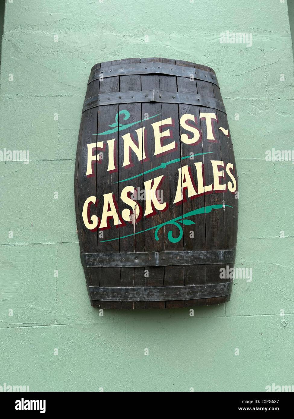 Finest Cask Ales Schild im Public House Stockfoto