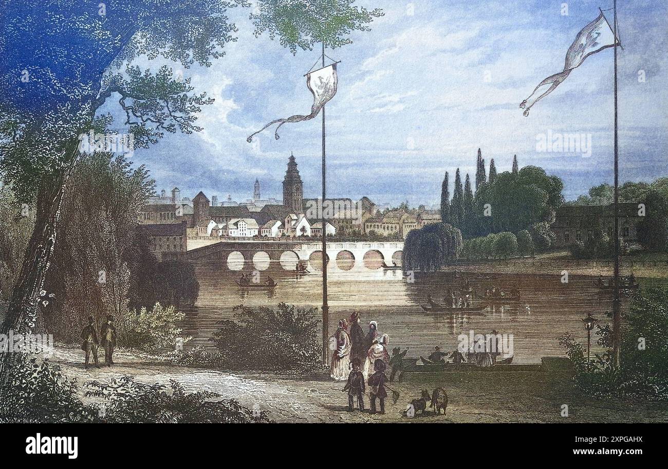 Historische Ansicht, 19. Jahrhundert, von der Stadt Königsberg, früher Preußen, Deutschland, heute Kaliningrad, Russland, digitales Reprodu Stockfoto