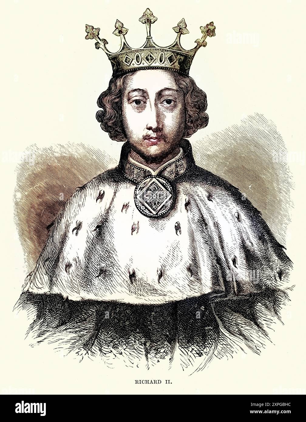Mittelalterliche englische Geschichte, König Richard II. Von England, König von England von 1377 bis zur Absetzung 1399. Stockfoto