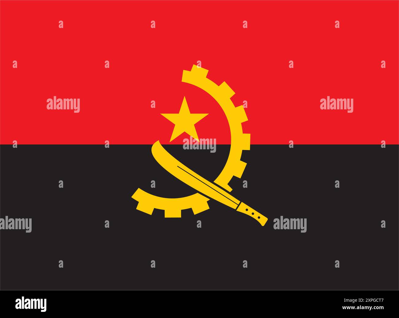 Angolanische Flaggenlogo mit Illustrationselementen Stock Vektor