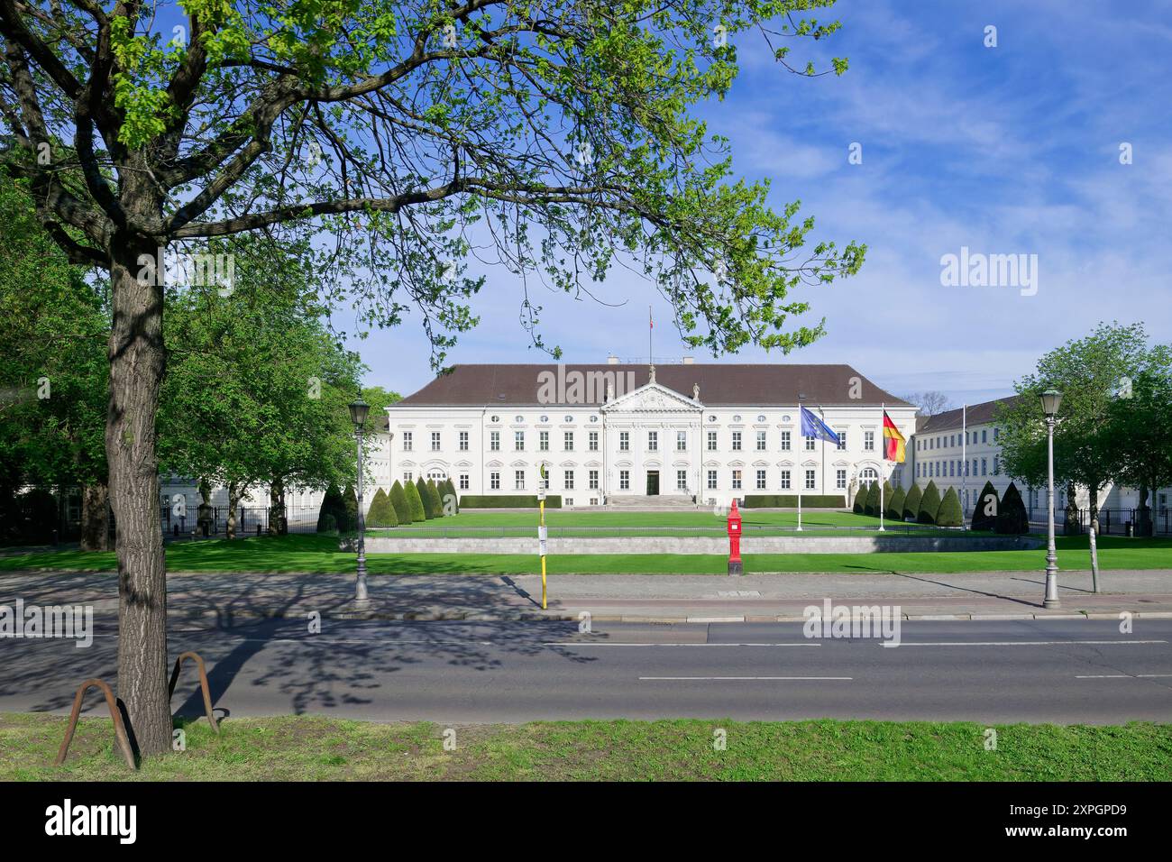 Schloss Bellevue, Residenz des deutschen Präsidenten, Tiergarten, Berlin Brandenburg, Deutschland Stockfoto