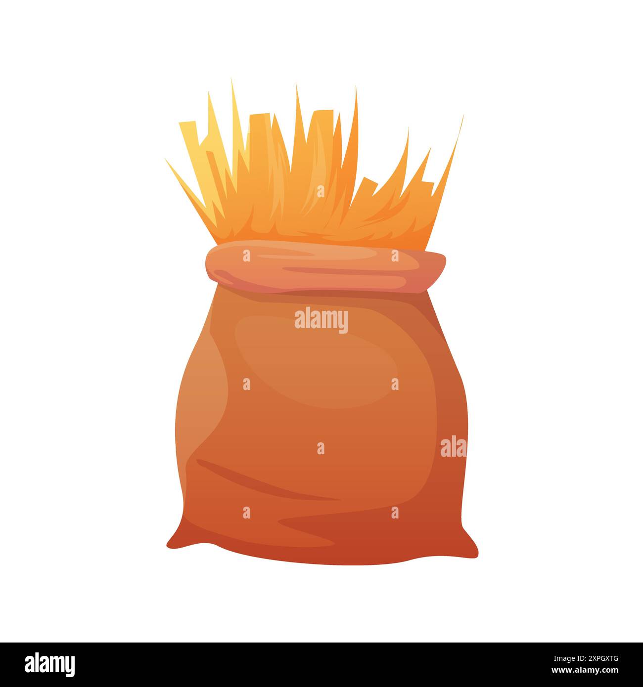 Heu stapelt Sack, trockenes gelbes Gras und Strohernte in Beutel Vektor Illustration Stock Vektor