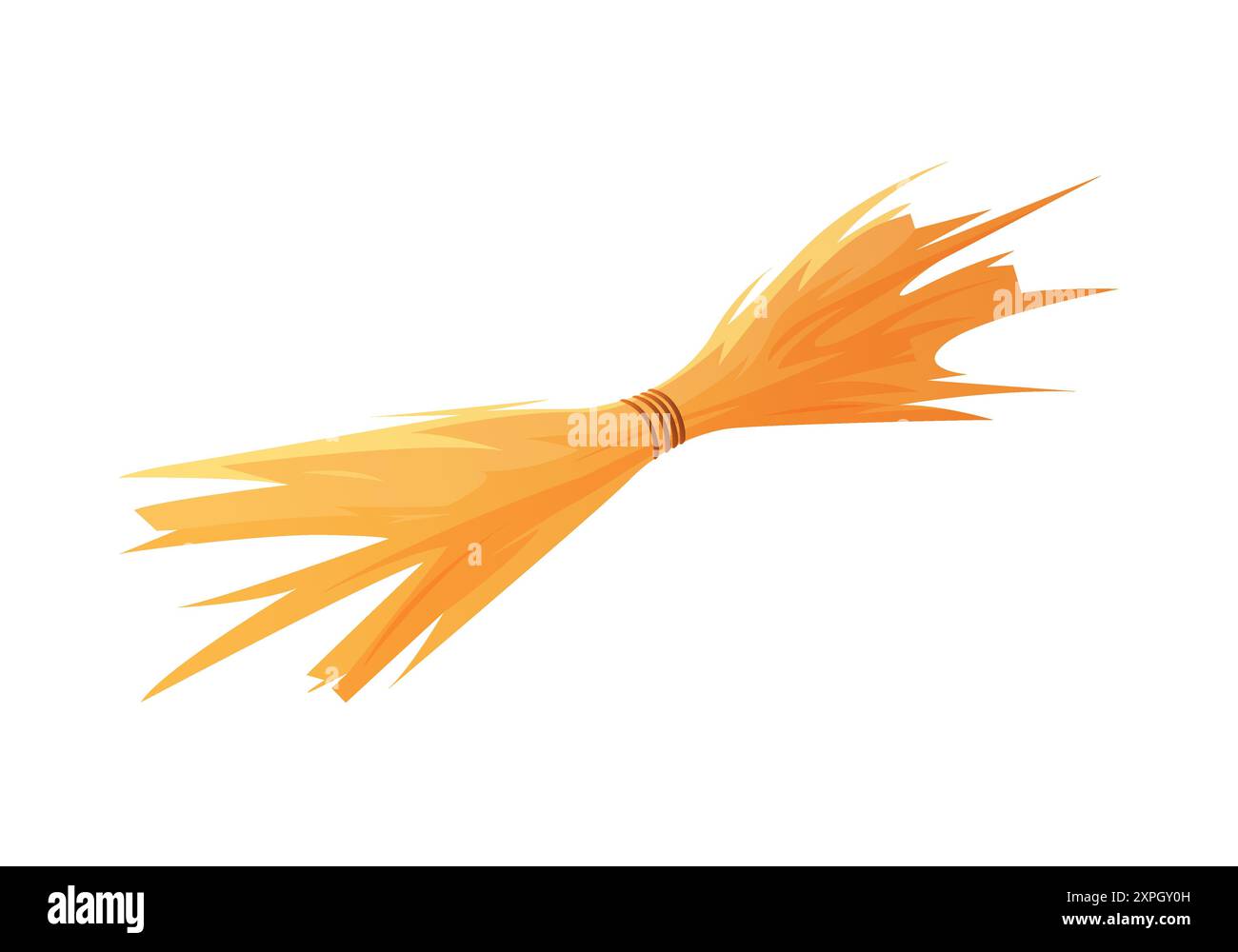 Strohhaufen, Heubündel und trockenes Gras Ernte gebunden mit Seil Vektor Illustration Stock Vektor