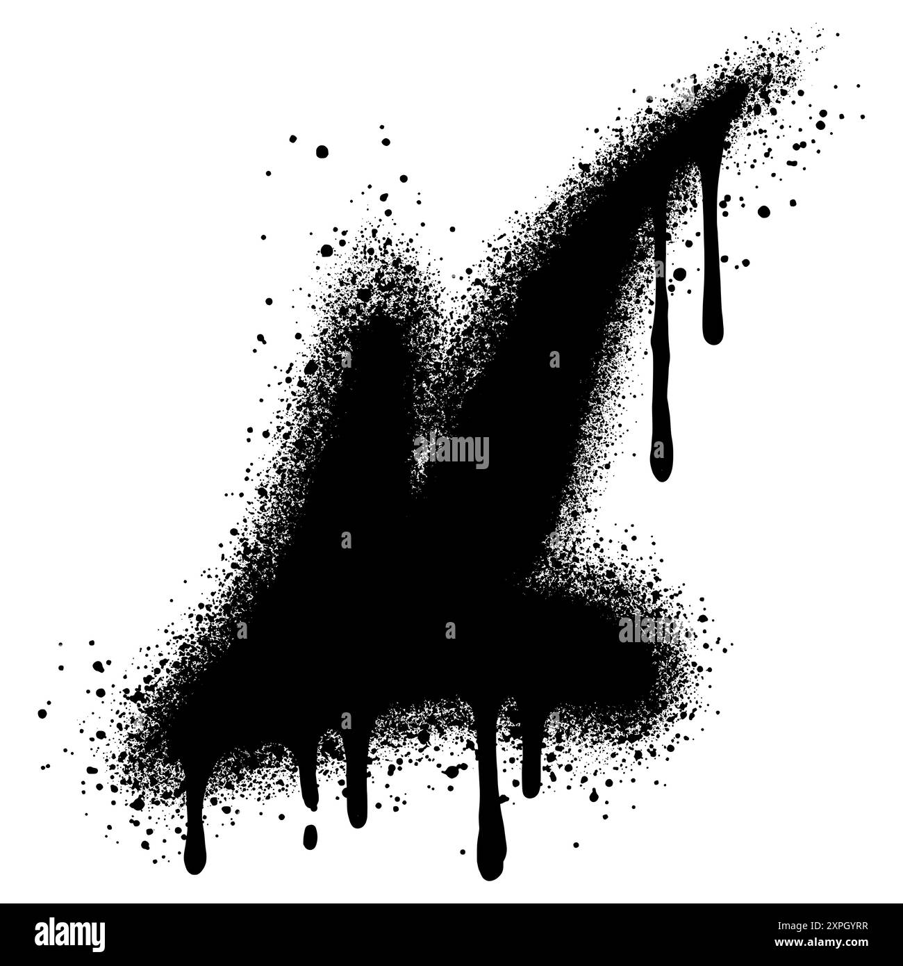 Lackierter Graffiti-Pfeil, isoliert mit weißem Hintergrund gesprüht. Vektorabbildung. Stock Vektor