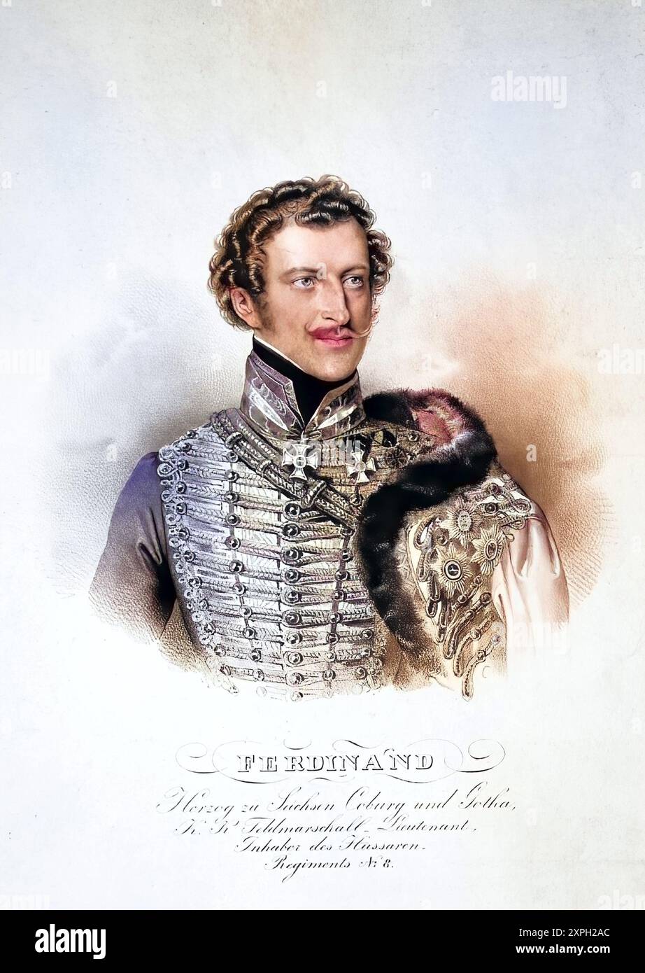 Ferdinand I. (* 26. Februar 1861 als Ferdinand Maximilian Karl Leopold Maria von Sachsen-Coburg und Gotha in Wien, gestorben 10. September 1948 in Coburg) aus der Wettiner-Dynastie Sachsen-Coburg-Kohary war Knjaz (Fürst) von 1887 und Zar von Bulgarien von 1908 bis 1918, historisch, digital restaurierte Reproduktion eines Originals aus dem 19. Jahrhundert, Datum nicht angegeben /, Ferdinand I. (geb. 26. Februar 1861 als Ferdinand Maximilian Karl Leopold Maria von Sachsen-Coburg und Gotha in Wien, gest. 10. September 1948 in Coburg) aus der Dynastie Sachsen-Coburg-Kohary der Wettiner war ab 1887 Knjaz (Fürs Stockfoto