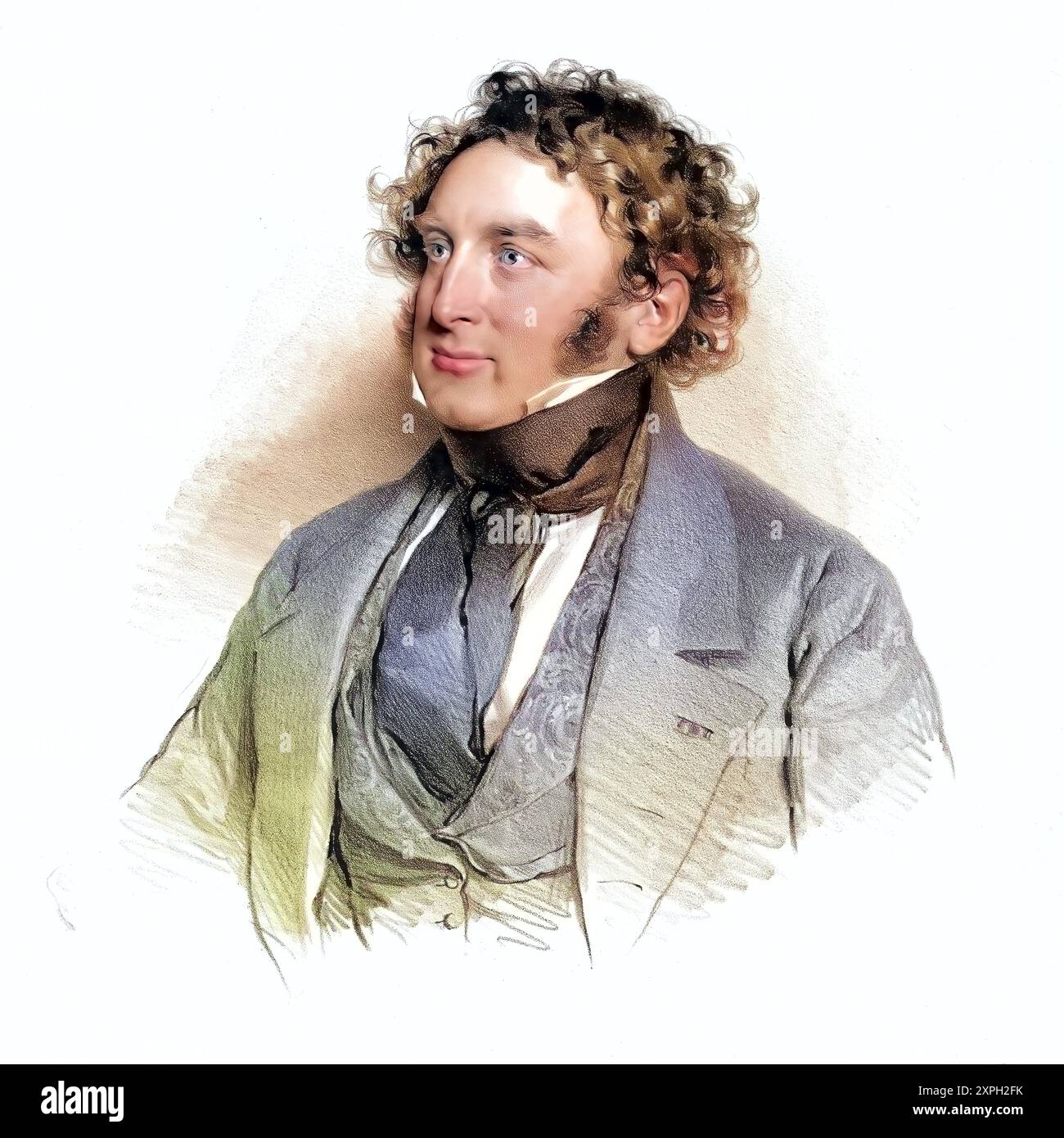 Robert Nicolas-Charles Bochsa (* 9. August 1789 in Montmédy (Département Mause); † 6. Januar 1856 in Sydney) war ein französischer Komponist und Harfenvirtuose, historische, digital restaurierte Reproduktion eines Originals aus dem 19. Jahrhundert. August 1789 in Montmédy (Département Mause); † 6. Januar 1856 in Sydney) war ein französischer Komponist und Harfenvirtuose, Historisch, digital restaurierte Reproduktion von einer Vorlage aus dem 19. Jahrhundert, Datum nicht angegeben Stockfoto