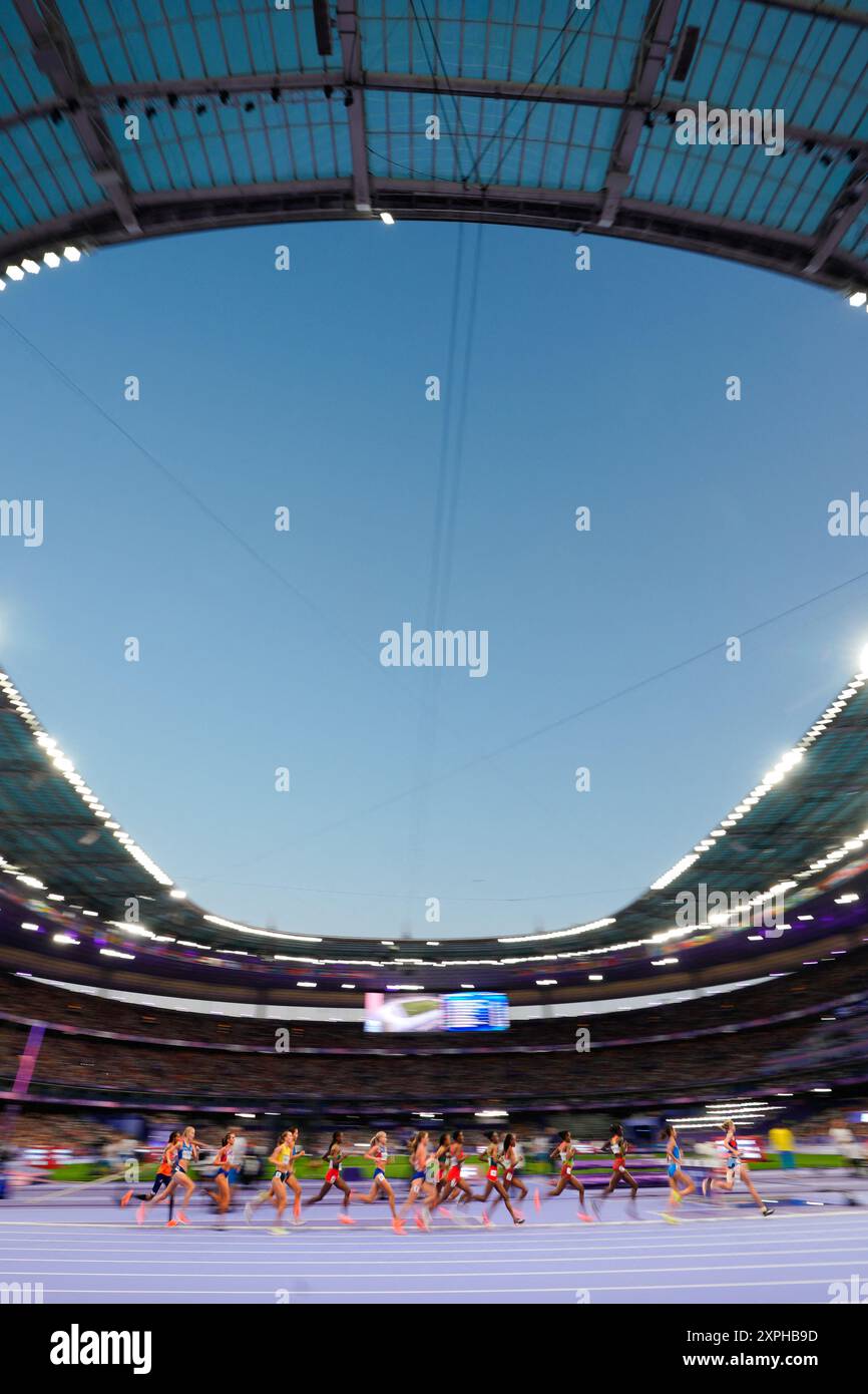 Paris, Frankreich. August 2024. LeichtathletikIllustration während der Olympischen Sommerspiele 2024, Paris 2024, Paris, Frankreich am 5. August 2024. Foto: Nicolas Gouhier/ABACAPRESS. COM Credit: Abaca Press/Alamy Live News Stockfoto