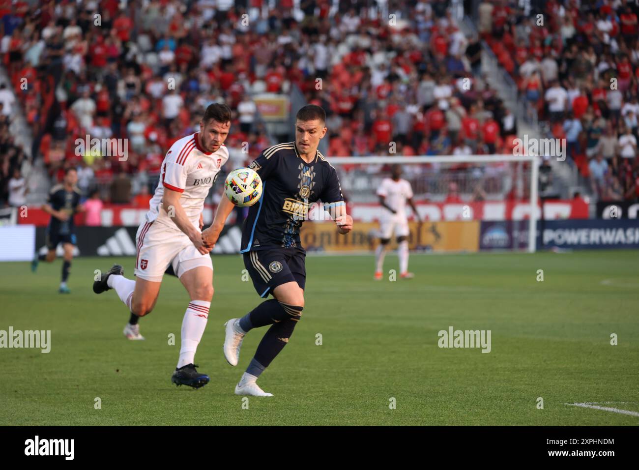 Toronto, Ontario, Kanada, 13. Juli 2024, Major League Soccer Spiel zwischen Toronto FC und Philadelphia Union im BMO Stadium. Das Spiel endete mit Tor Stockfoto