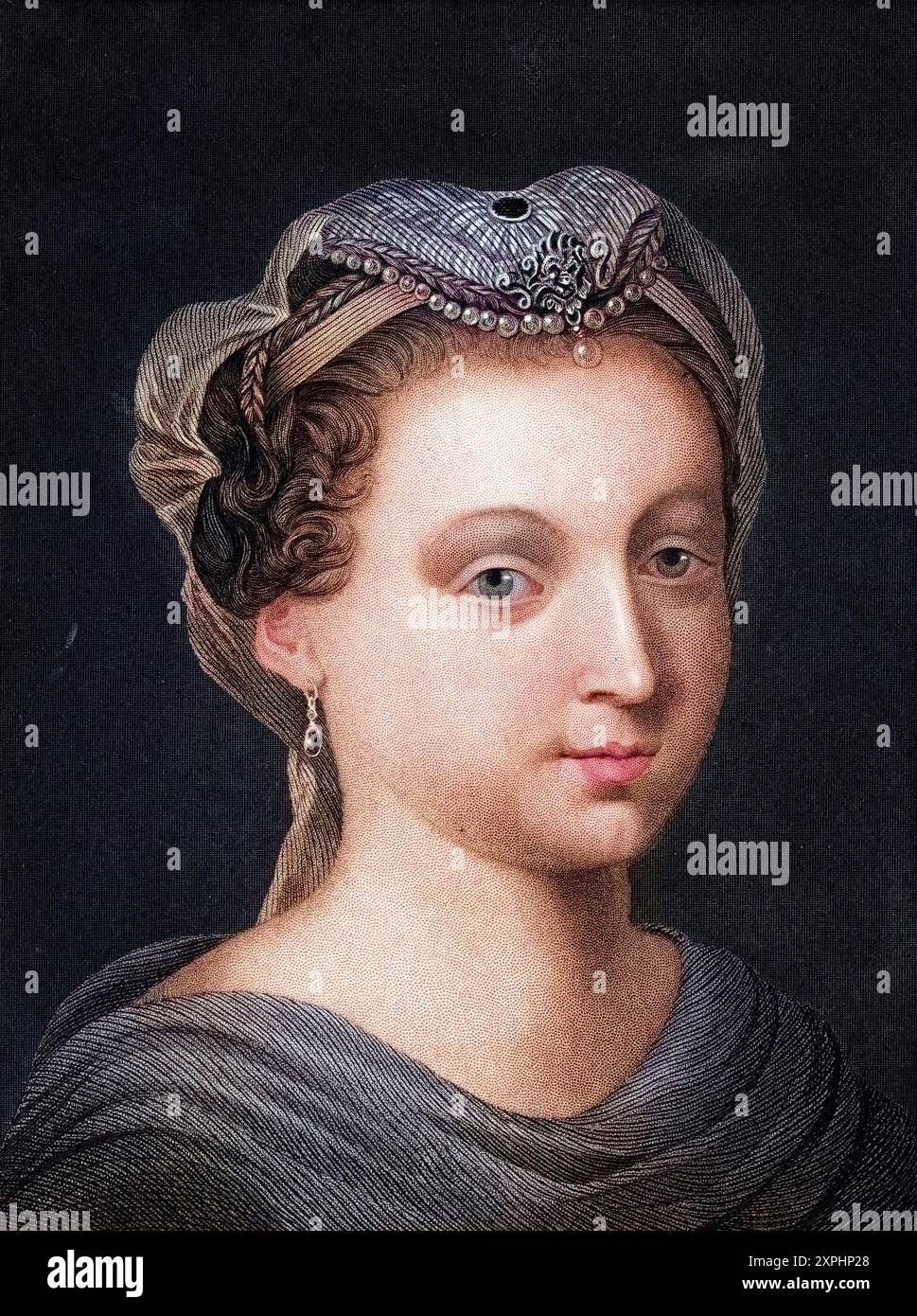 Maria Stuart, 1542-1587. Auch Maria Stuart, Tochter von Jakob V., König von Schottland. Im Alter von 16 Jahren., Historisch, digital restaurierte Reproduktion von einer Vorlage aus dem 19. Jahrhundert, Datum nicht angegeben Stockfoto