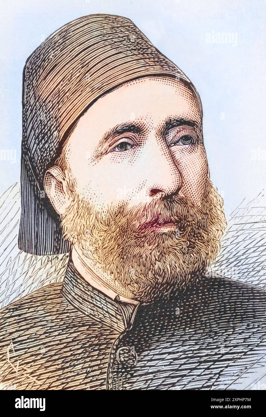 Ahmet Sefik Mithat Pascha 1822 bis 1883. Prowestlicher türkischer Reformer und Staatsmann. Aus einer Illustration aus dem 19. Jahrhundert., Historisch, digital restaurierte Reproduktion von einer Vorlage aus dem 19. Jahrhundert, Datum nicht angegeben Stockfoto